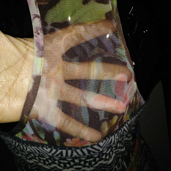 WESTON Print on Net fabric maxi Dress sz M - Picture 8 of 8